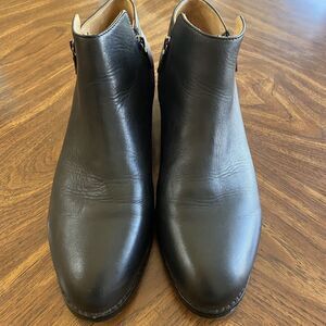 BARED Ladies Black Leather Boots Size EU 42 US 11 Bootie Side Zip